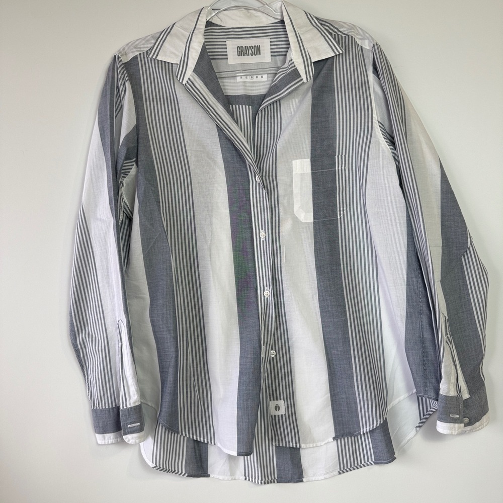Frank & Eileen Grayson The Hero Shirt Womens 03 Blue White Striped Relaxed